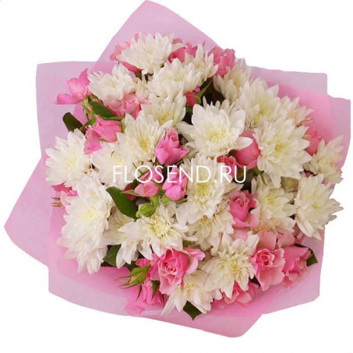 Букет из белых хризантем на 1 сентября, фото 2